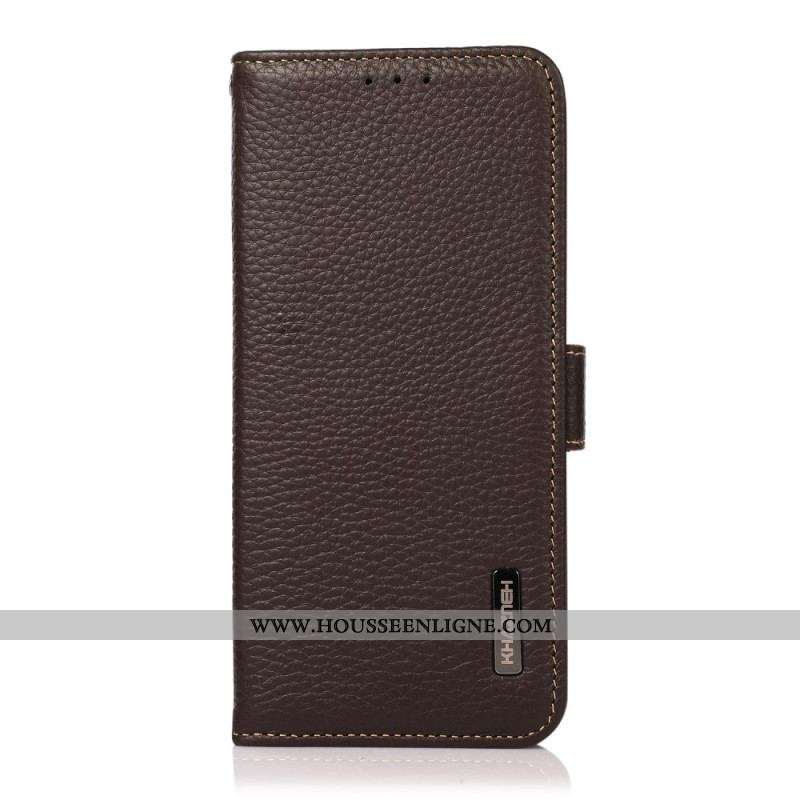 Housse Oppo Reno 8 Lite Cuir Litchi KHAZNEH Protection RFID