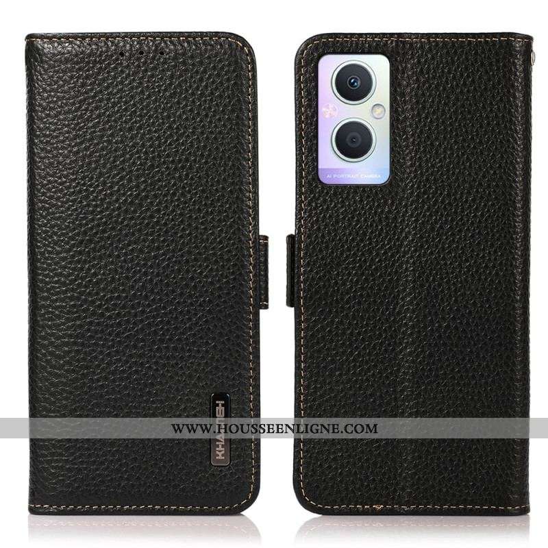 Housse Oppo Reno 8 Lite Cuir Litchi KHAZNEH Protection RFID