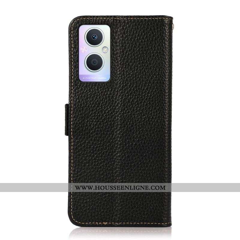 Housse Oppo Reno 8 Lite Cuir Litchi KHAZNEH Protection RFID