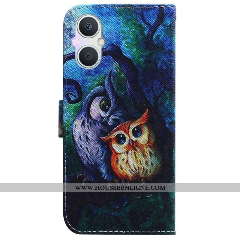 Housse Oppo Reno 8 Lite Peinture Hiboux