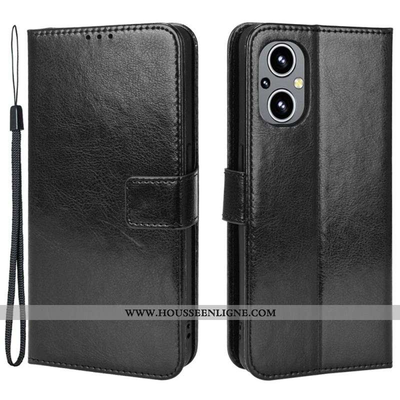 Housse Oppo Reno 8 Lite Simili cuir Flashy à Lanière