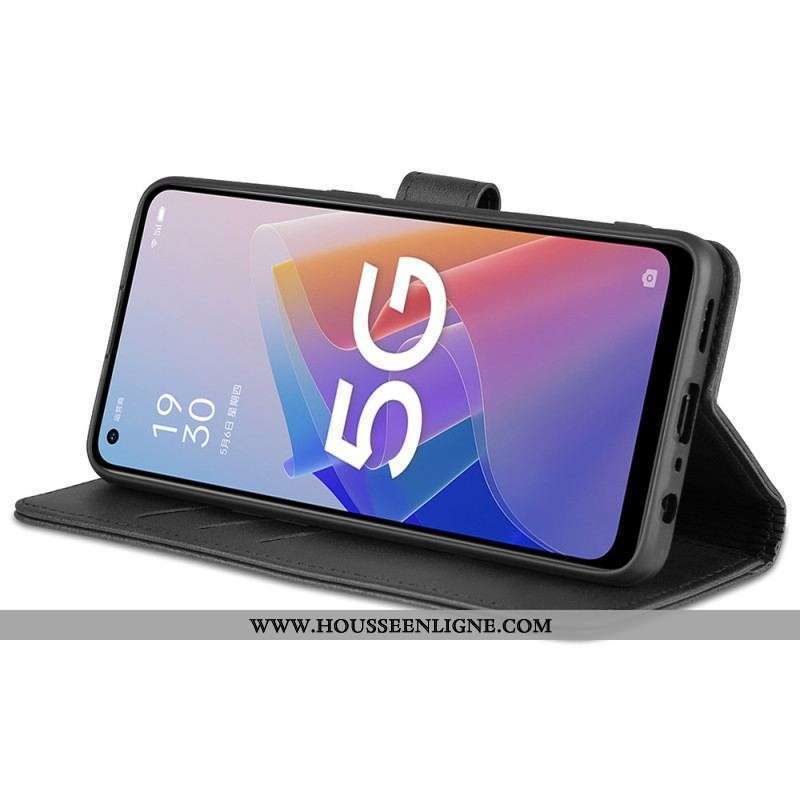 Housse Oppo Reno 8 Lite Style Cuir AZNS
