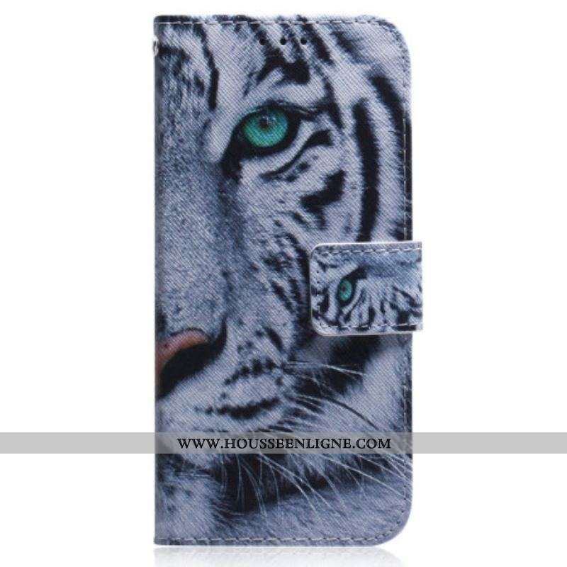 Housse Oppo Reno 8 Lite Tigre Blanc