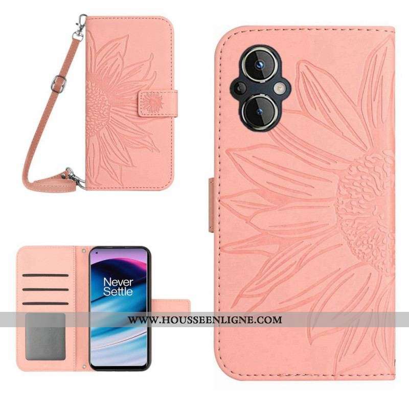 Housse Oppo Reno 8 Lite Tournesol à Bandoulière