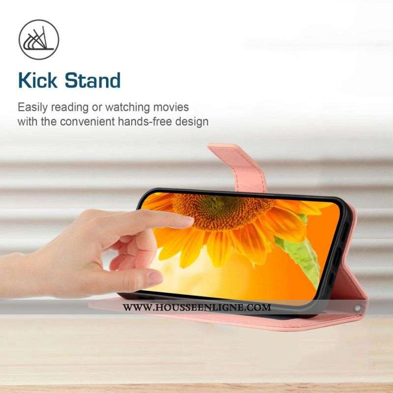 Housse Oppo Reno 8 Lite Tournesol à Bandoulière