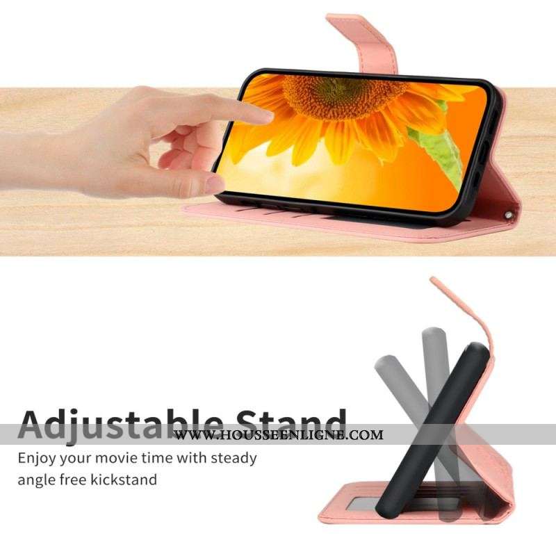 Housse Oppo Reno 8 Lite Tournesol à Bandoulière