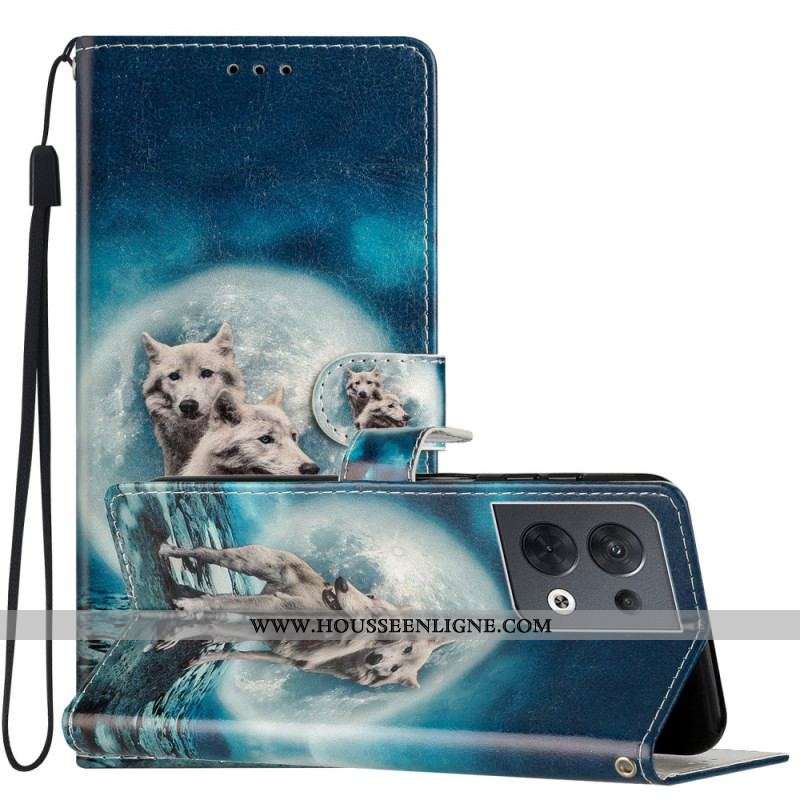 Housse Oppo Reno 8 Loup à Lanière