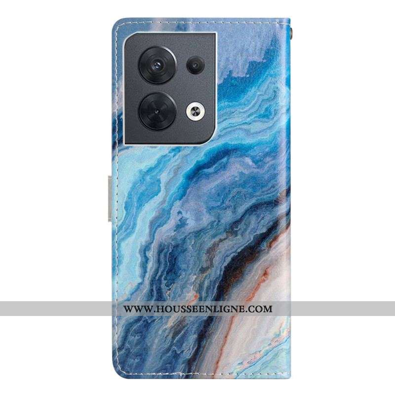 Housse Oppo Reno 8 Marbre à Lanière