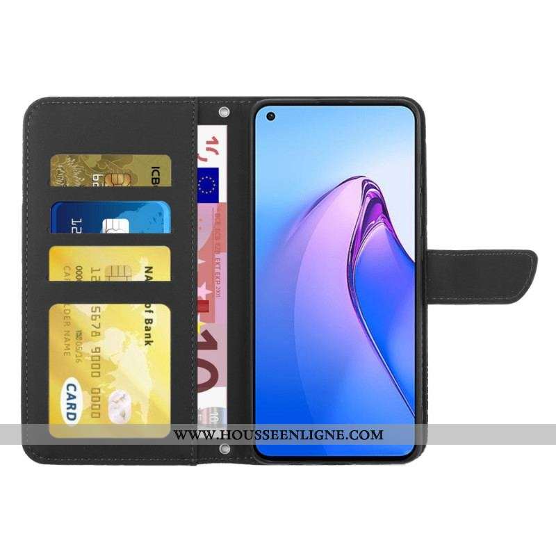 Housse Oppo Reno 8 Papillons et Bandoulière