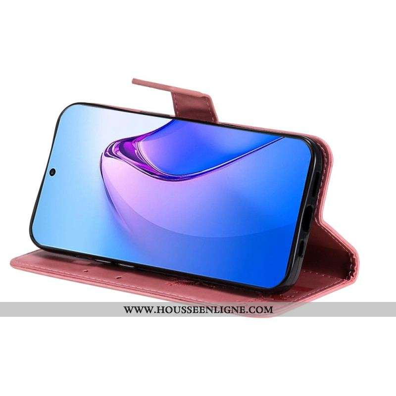 Housse Oppo Reno 8 Pro Arbre et Chat à Lanière