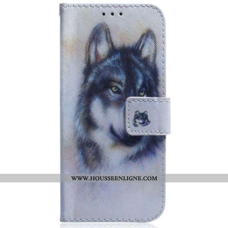 Housse Oppo Reno 8 Pro Chien Aquarelle à Lanière