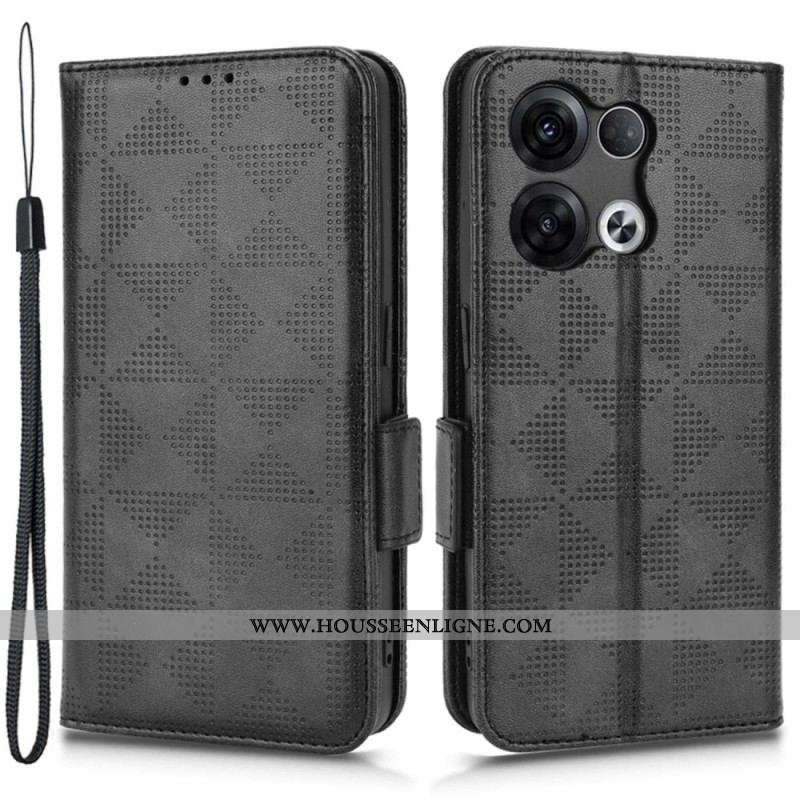 Housse Oppo Reno 8 Pro Double Fermoir à Lanière