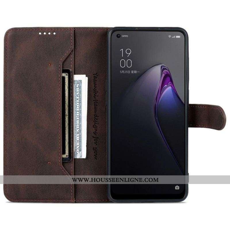 Housse Oppo Reno 8 Pro Effet Cuir Vintage AZNS