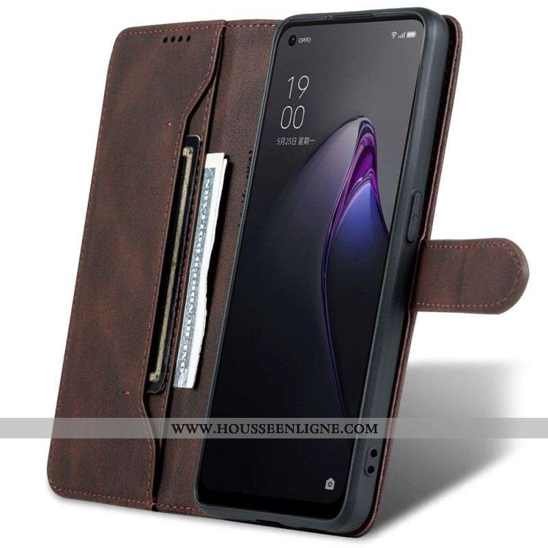Housse Oppo Reno 8 Pro Effet Cuir Vintage AZNS