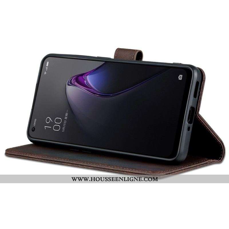 Housse Oppo Reno 8 Pro Effet Cuir Vintage AZNS