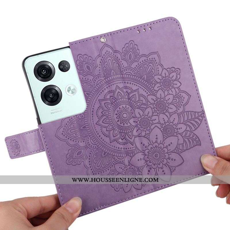Housse Oppo Reno 8 Pro Florale à Lanière