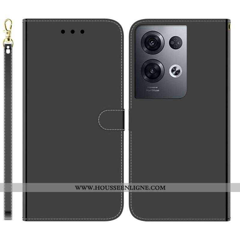 Housse Oppo Reno 8 Pro Miroir et Lanière