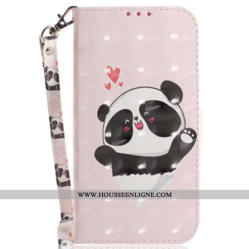 Housse Oppo Reno 8 Pro Panda Love avec Lanière