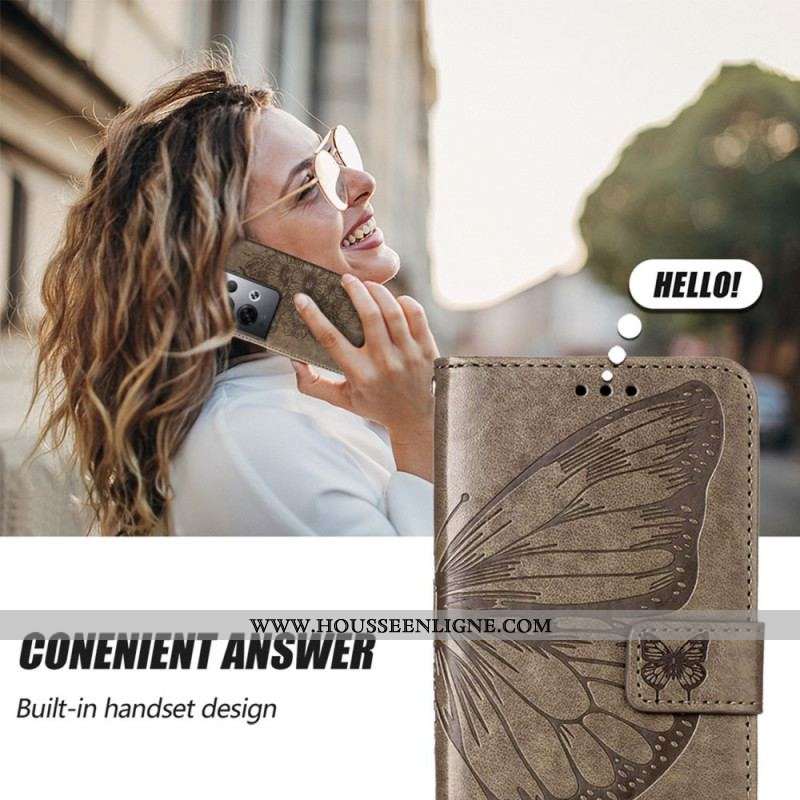 Housse Oppo Reno 8 Pro Papillon Baroque à Lanière