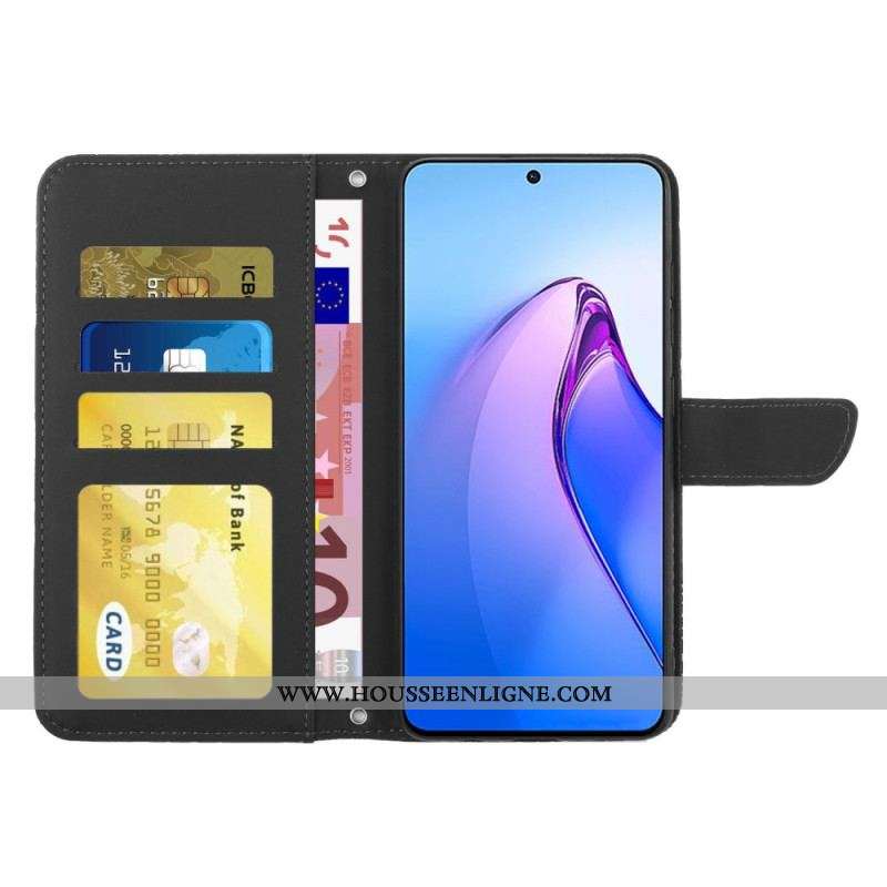 Housse Oppo Reno 8 Pro Papillons et Bandoulière