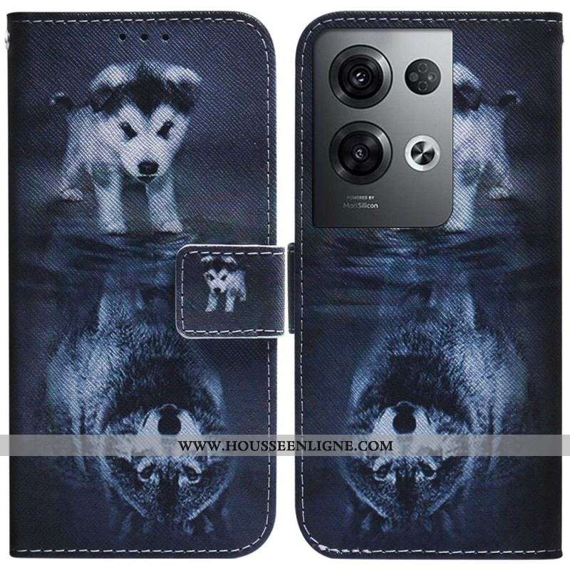 Housse Oppo Reno 8 Pro Rêve de Chiot à lanière