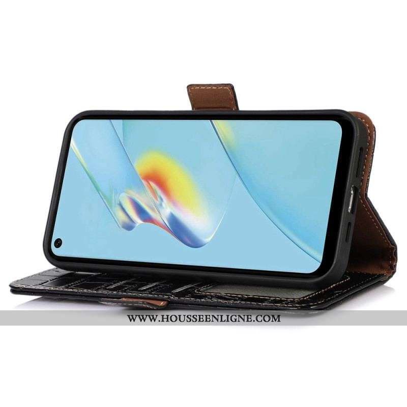 Housse Oppo Reno 8 Pro Style Crocodile RFID