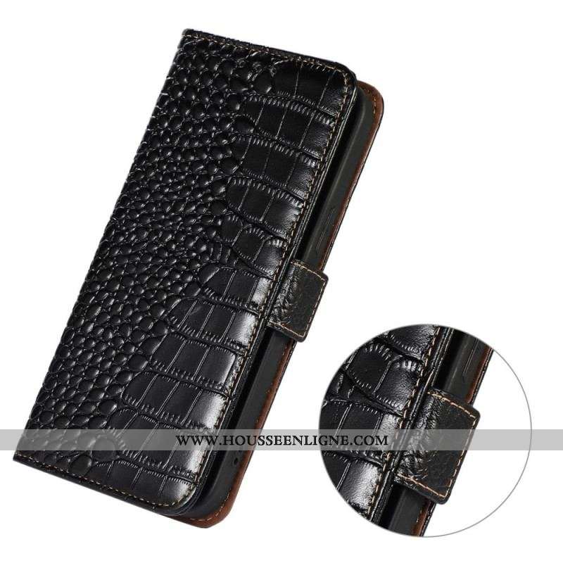 Housse Oppo Reno 8 Pro Style Crocodile RFID