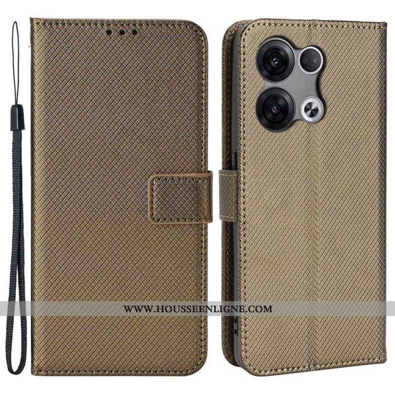 Housse Oppo Reno 8 Simili Cuir Stylé à Lanière