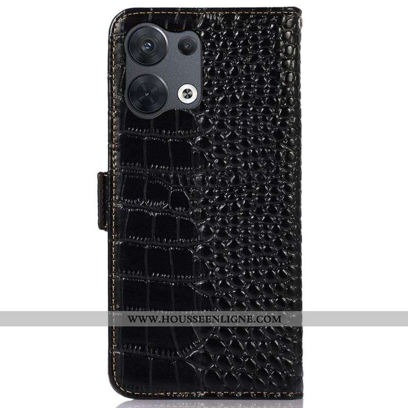 Housse Oppo Reno 8 Style Crocodile RFID