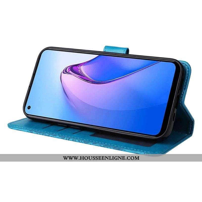 Housse Oppo Reno 8 Tournesol à Lanière