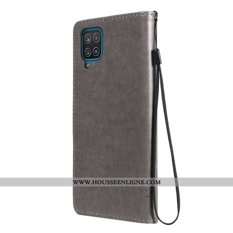 Housse Samsung Galaxy A12 / M12 Arbre et Chat à Lanière