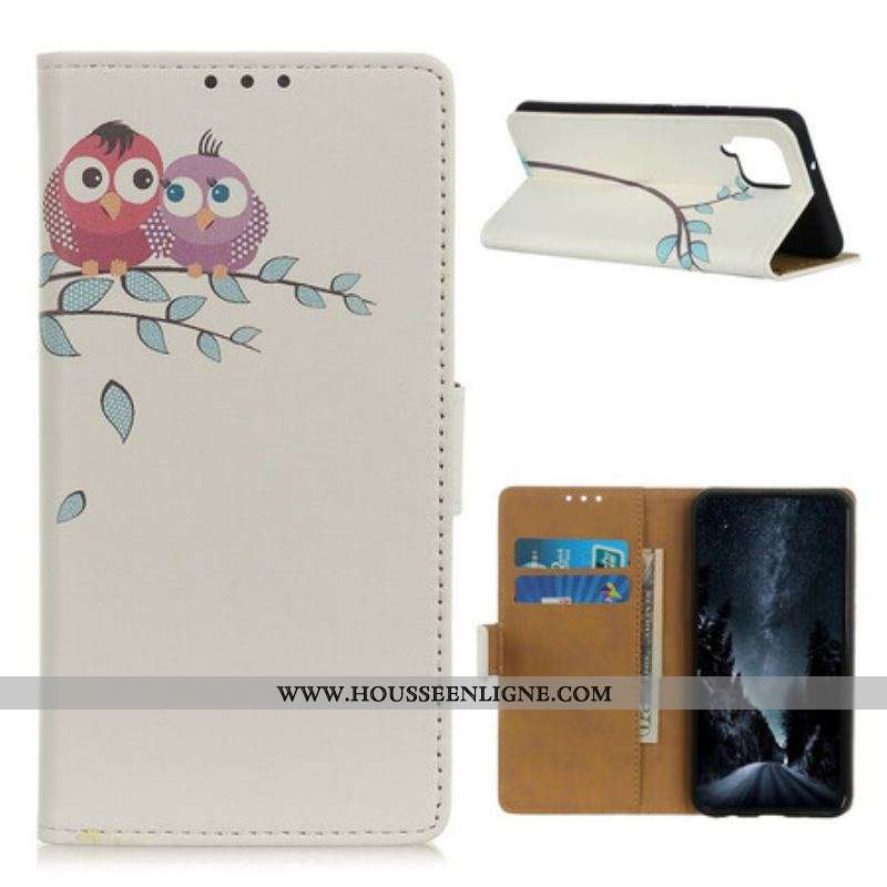 Housse Samsung Galaxy A12 / M12 Couple De Hiboux Sur l'Arbre