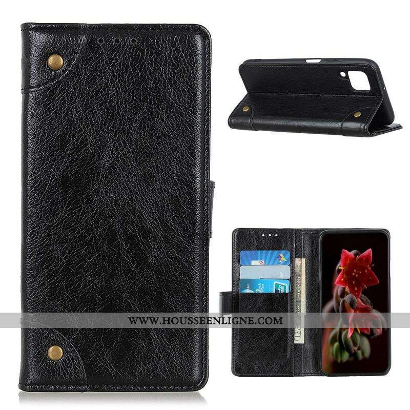 Housse Samsung Galaxy A12 / M12 Effet Cuir Nappa Ancien