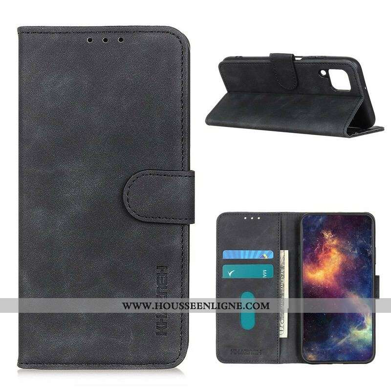 Housse Samsung Galaxy A12 / M12 Effet Cuir Vintage KHAZNEH