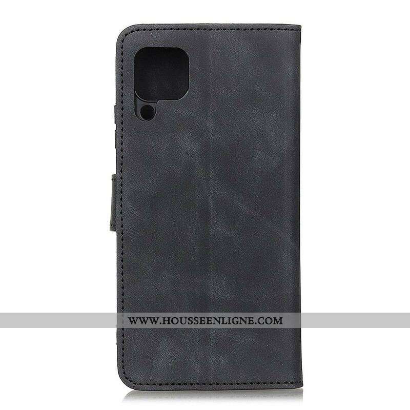 Housse Samsung Galaxy A12 / M12 Effet Cuir Vintage KHAZNEH