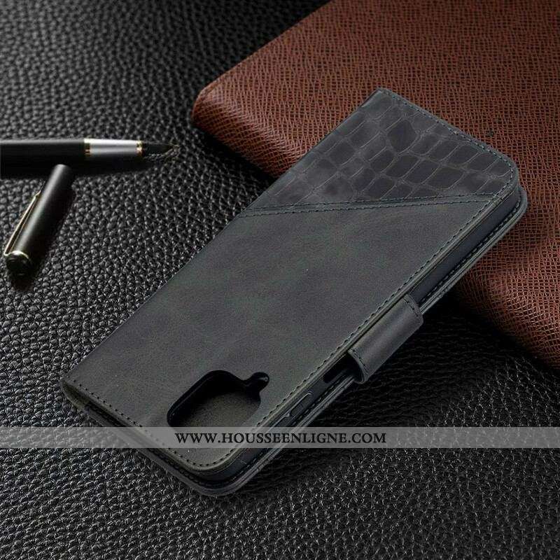 Housse Samsung Galaxy A12 / M12 Effet Peau de Crocodile Classique