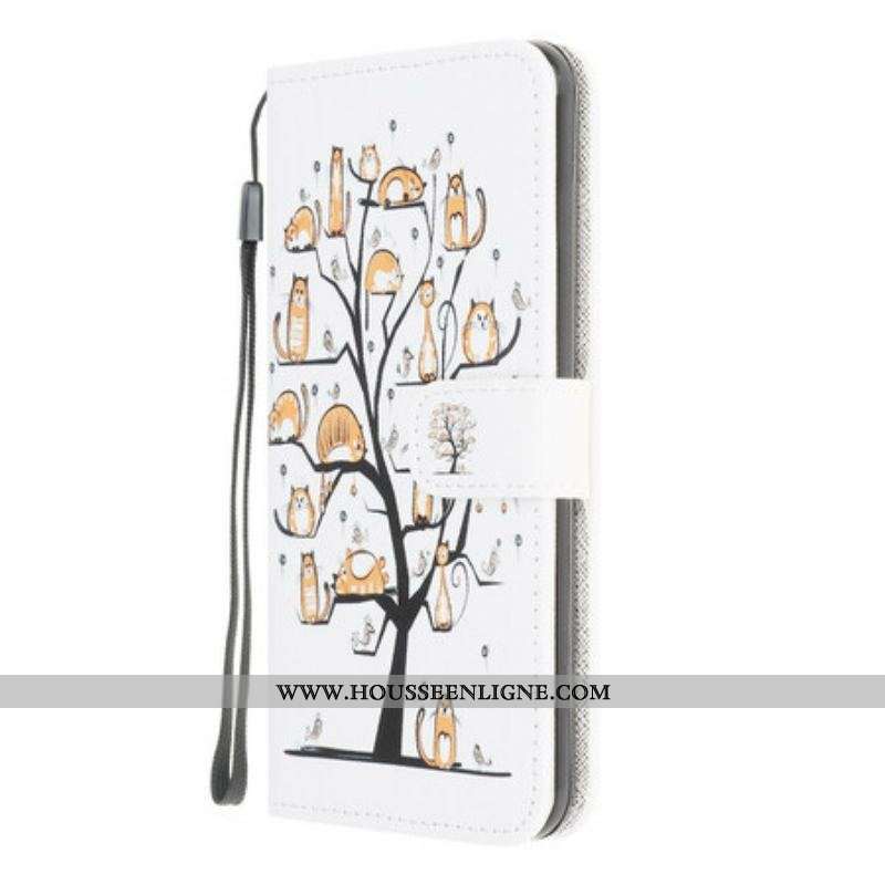 Housse Samsung Galaxy A12 / M12 Funky Cats à Lanière