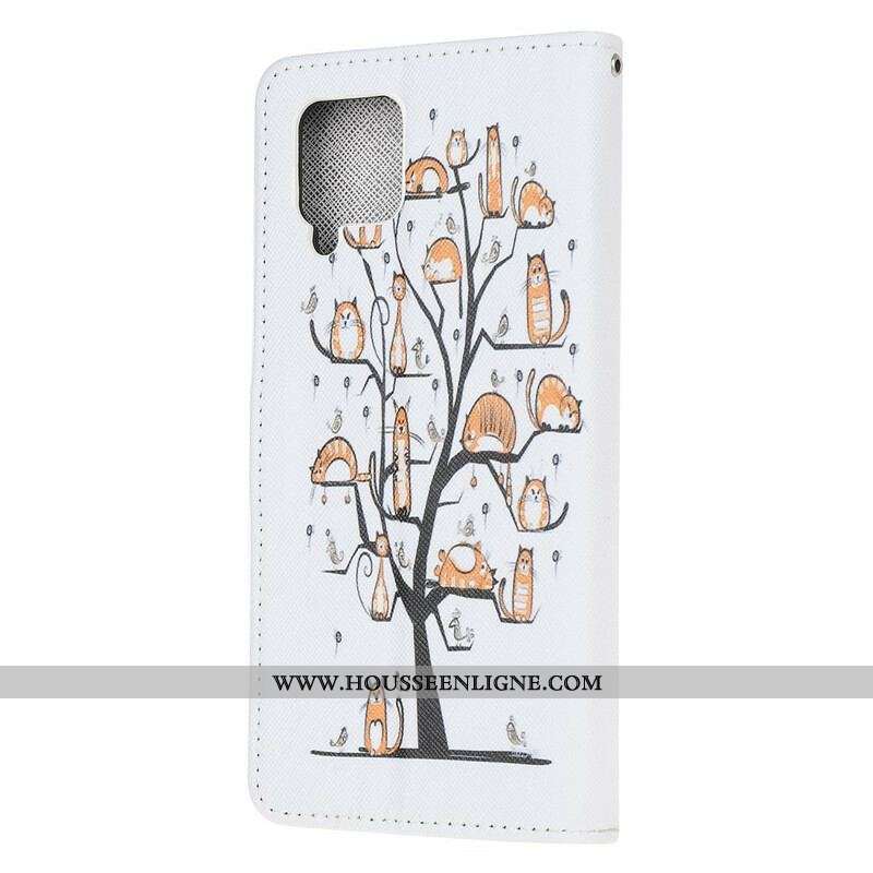 Housse Samsung Galaxy A12 / M12 Funky Cats à Lanière