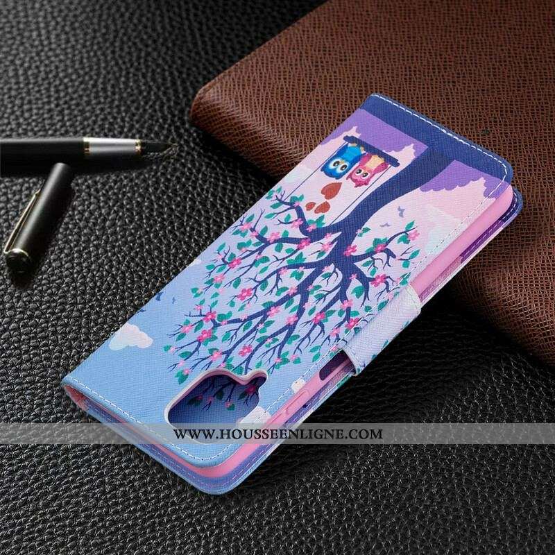 Housse Samsung Galaxy A12 / M12 Hiboux Sur La Balançoire