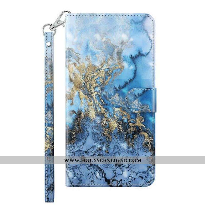 Housse Samsung Galaxy A12 / M12 Light Spot Marbre Design avec Lanière