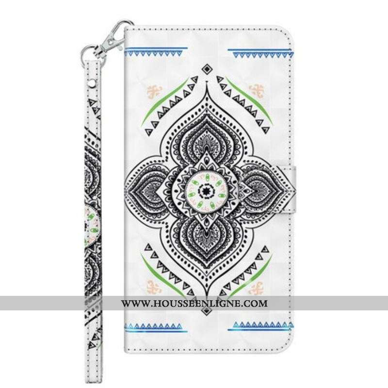 Housse Samsung Galaxy A12 / M12 Light Spots Mandala avec Lanière