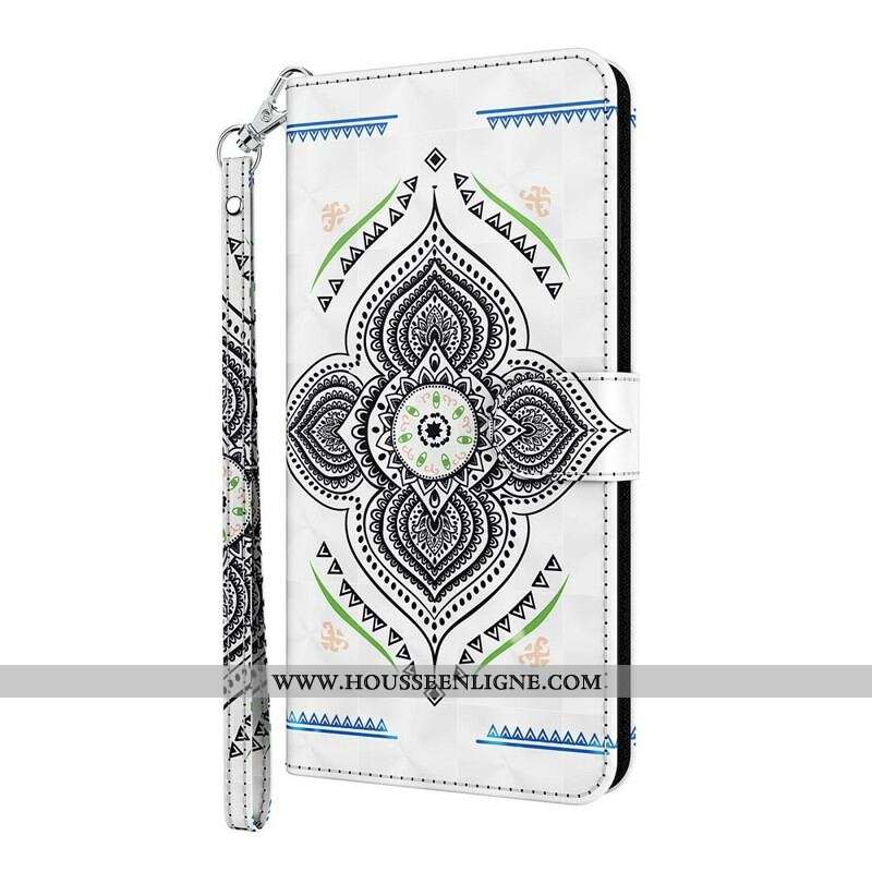 Housse Samsung Galaxy A12 / M12 Light Spots Mandala avec Lanière