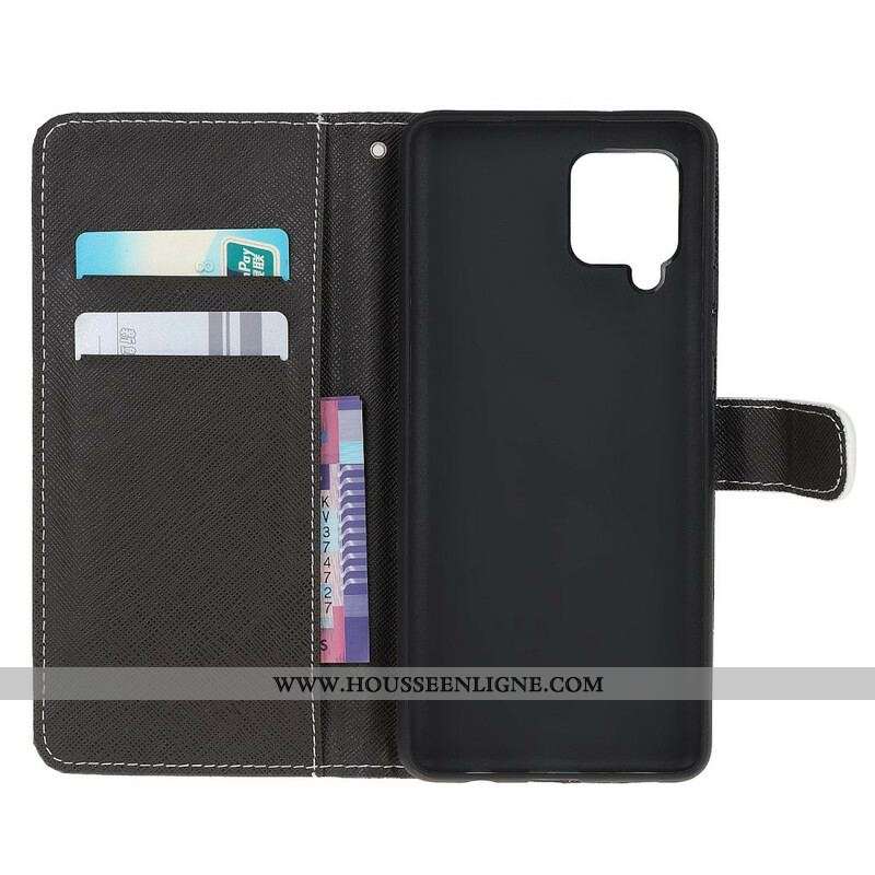 Housse Samsung Galaxy A12 / M12 Panda Space à Lanière
