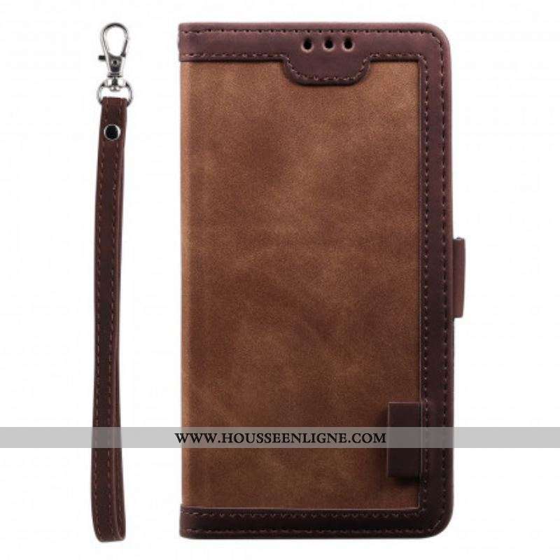 Housse Samsung Galaxy A12 / M12 Simili Cuir Bicolore Contours Renforcés