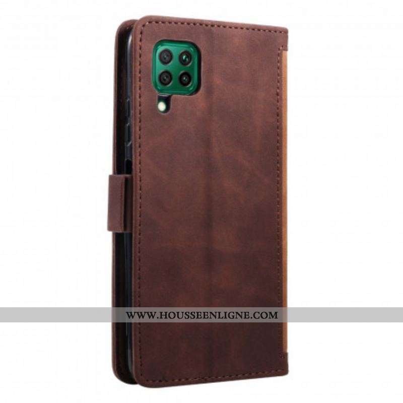 Housse Samsung Galaxy A12 / M12 Simili Cuir Bicolore Contours Renforcés