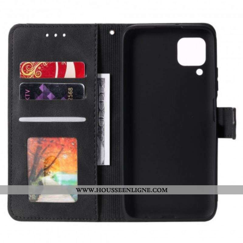 Housse Samsung Galaxy A12 / M12 Simili Cuir Bicolore Rivets