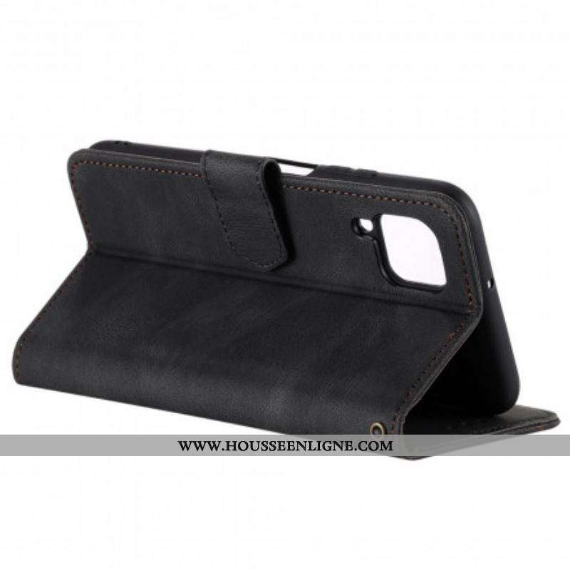 Housse Samsung Galaxy A12 / M12 Simili Cuir Bicolore Rivets