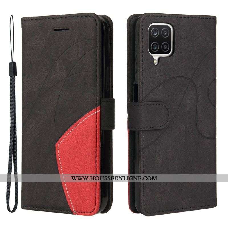 Housse Samsung Galaxy A12 / M12 Simili Cuir Bicolore Signature