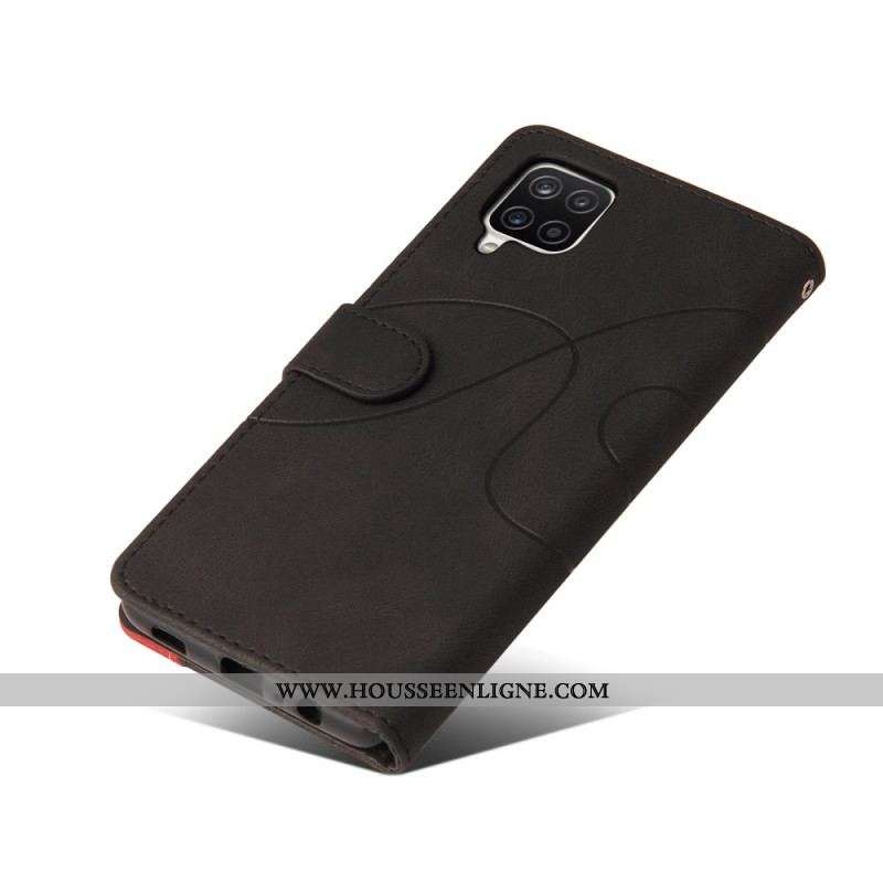 Housse Samsung Galaxy A12 / M12 Simili Cuir Bicolore Signature