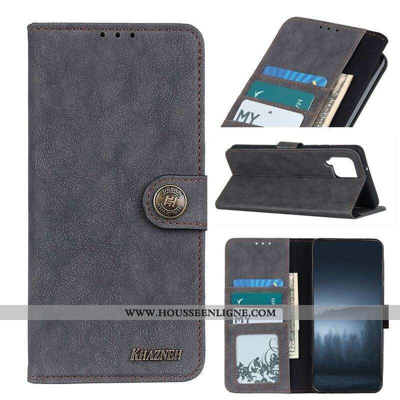 Housse Samsung Galaxy A12 / M12 Simili Cuir Fendu Rétro KHAZNEH